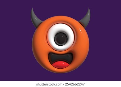 This is 3D Emoticon Horn Orange color vector design