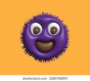 This is 3D emoticon Purple smile vector design art