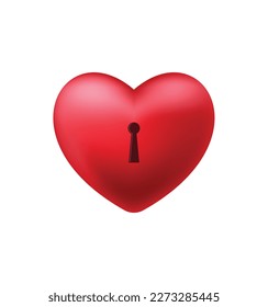 This is a 3d heart arrow with keyhole free vector.