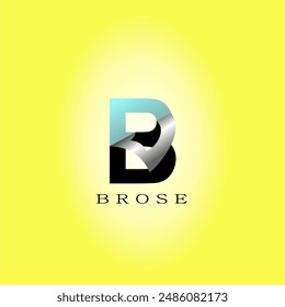 This is a 3d letter B logo with a peeling paper effect, suitable for logos, film studios, film production, photo studios, photography, music studios, electronic products, etc.