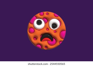 Este es un diseño de Vector 3D Orange Pink Emoticon