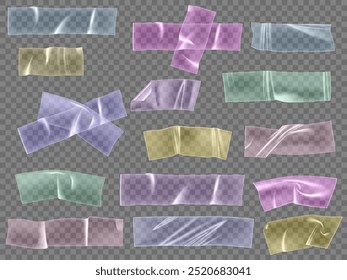 This 3d sticker pack features colored rectangular stickers in pink, purple, green, blue and yellow. They have curved corners for additional design elements