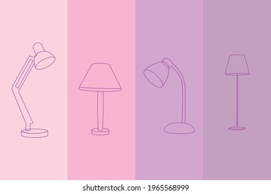 This is 4 icons of lamp.
