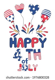 This 4th of July, America's Celebration Day, Doodle style design can be applied to festive season such as invitation cards, room decorations, jewelry, hats, t-shirts, gifts, digital printing, and more