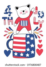 This 4th of July, America's Celebration Day, Doodle style design can be applied to festive season such as invitation cards, room decorations, jewelry, hats, t-shirts, gifts, digital printing, and more