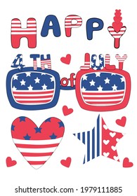 This 4th of July, America's Celebration Day, Doodle style design can be applied to festive season such as invitation cards, room decorations, jewelry, hats, t-shirts, gifts, digital printing, and more