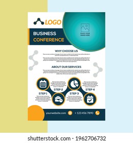 This is an A4 sized one-page flyer design concept in vector format.