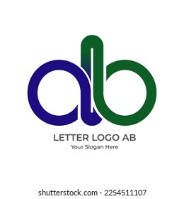 This is an AB-shaped logo. This logo is green and blue in color and can be used for anything