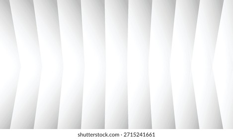 Este fundo abstrato apresenta painéis verticais minimalistas em branco e cinza com sombras sutis, criando um ideal estético limpo e moderno para apresentações, web design ou projetos gráficos.
