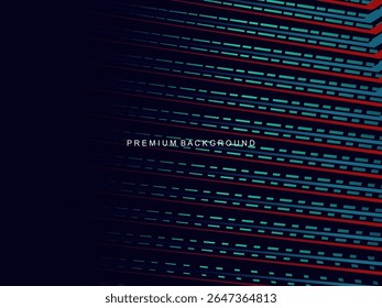 This abstract background features a pattern of diagonal lines in a red and dark blue gradient that creates an effect of depth and movement.