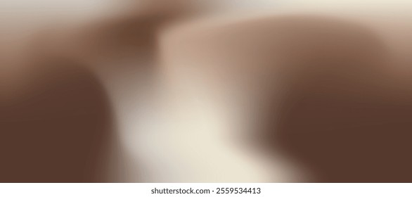 This abstract background features soft blurred gradients of brown, beige, and cream hues, creating a calming and neutral visual effect. Its smooth transitions and muted tones make it ideal for design.