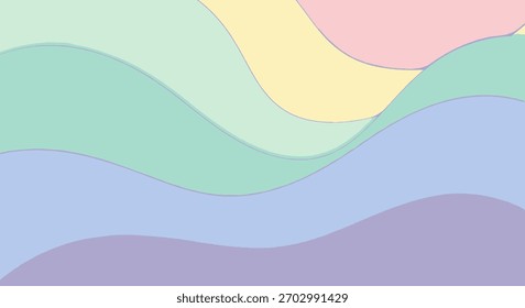 This abstract background features soft pastel waves creating a calming and gentle visual experience. The minimalist design is perfect for adding a touch of modern elegance to any project, suitable