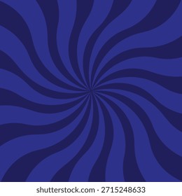 Este fondo abstracto muestra un patrón de ráfaga radial en azul oscuro y azul marino. Las rayas curvas emanan de un punto central, creando un efecto visual dinámico e hipnótico. Los tonos azules profundos ofrecen un fondo sofisticado y enérgico para varios proyectos de diseño.
