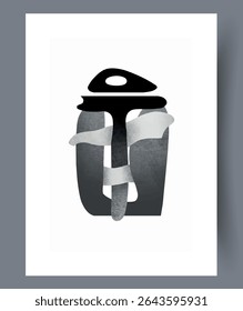 This is an Abstract Black and White Artwork that utilizes Geometric Shapes for visual appeal