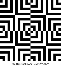 This abstract black and white geometric pattern features a symmetrical design with repetitive shapes creating a mesmerizing visual effect.Abstract Black and White Symmetrical Geometric Pattern