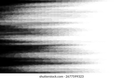 This is an abstract black and white halftone texture that conveys a striking aesthetic