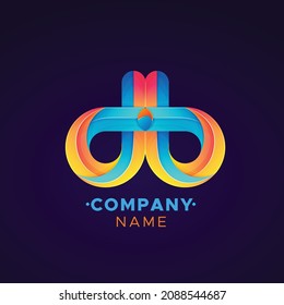 Esta es una abstracta letra d b logotipo vector para Empresa, logotipo de marca, ilustración abstracta de color