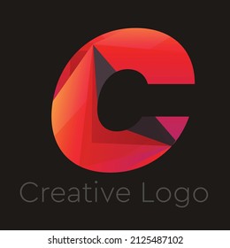 Esta es una carta colorida y abstracta con el logotipo C Vector para Empresa, logotipo de marca, ilustración colorida abstracta
