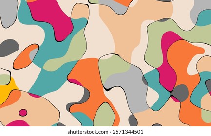 This is an Abstract Colorful Organic Shapes Background that can be utilized for a variety of Modern Design Projects as well as Creative Concepts aimed at inspiring fresh ideas and artistic expressions