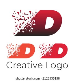 This an abstract colorful Pixel letter D Vector logo for Business Company, Brand Logo, abstract colorful illustration