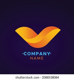 This an abstract colorful v letter Vector logo for Business Company, Brand Logo, abstract colorful illustration