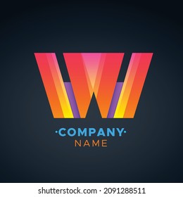 This an abstract colorful W letter Vector logo for Business Company, Brand Logo, abstract colorful illustration