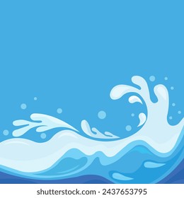 This abstract design contains beautiful wave elements and has a blue background