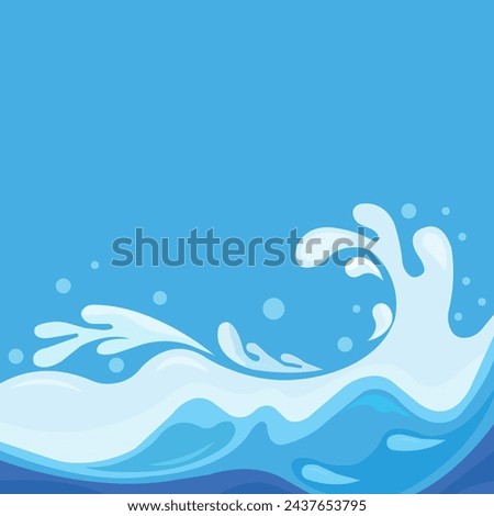 This abstract design contains beautiful wave elements and has a blue background