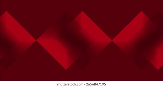 Dieses abstrakte Design besteht aus einer Reihe von roten Diamantformen, die in einem sich wiederholenden Muster angeordnet sind und jeweils von konzentrischen Linien umgeben sind, die in den Hintergrund übergehen. 