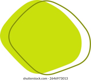  Este design abstrato apresenta uma forma vibrante, irregular de verde-limão, reminiscente de um limão amargo recém-espremido, delineado por um tom mais escuro e complementar
