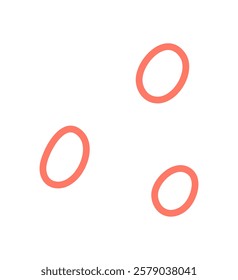 This abstract design highlights coral ovals as minimalist shapes. A modern illustration featuring bright colors and a smooth pattern. It exemplifies creativity and artistic expression, perfect for