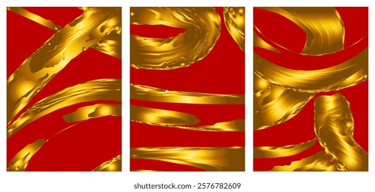 This Abstract Gold Neon Gradient Background Set. Perfect for social media, websites, ads, event posters and digital branding projects.