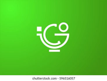 This is abstract green C.G logotype , embracing world, embracing idea, tea kettle.
