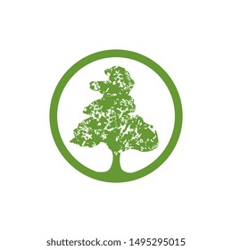 this is an abstract green tree logo