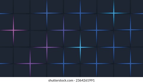 Diese abstrakte Illustration zeichnet sich durch ein modernes Design und einen 3D-Effekt auf schwarzem Hintergrund aus. Das Mosaikmuster und die geometrischen Formen schaffen einen Eindruck von komplexen Strukturen und Tiefe.
