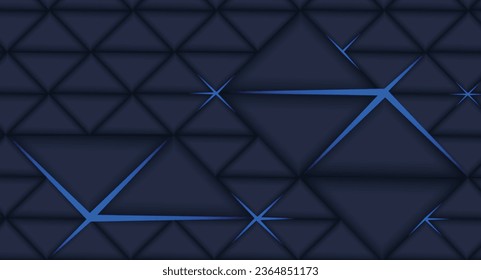 Diese abstrakte Illustration zeichnet sich durch ein modernes Design und einen 3D-Effekt auf schwarzem Hintergrund aus. Das Mosaikmuster und die geometrischen Formen schaffen einen Eindruck von komplexen Strukturen und Tiefe.