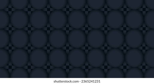 Diese abstrakte Illustration zeichnet sich durch ein modernes Design und einen 3D-Effekt auf schwarzem Hintergrund aus. Das Mosaikmuster und die geometrischen Formen schaffen einen Eindruck von komplexen Strukturen und Tiefe.