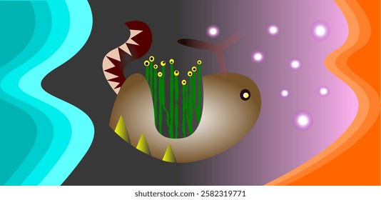 This is an abstract illustration of the sea