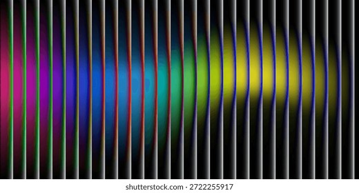 Esta Imagen abstracta presenta líneas de Vertical verdes vibrantes que forman un patrón dinámico en forma de onda. El efecto brillante y las líneas nítidas crean una sensación de movimiento y energía, lo que lo hace ideal para los modernos
