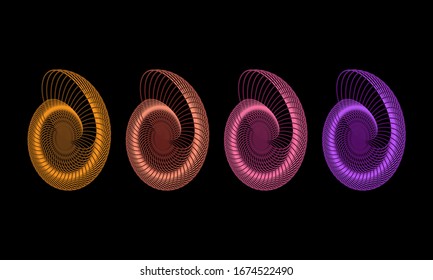 This abstract line art design is made from a simple form that is transformed into a more complex, colorful and unique form. It is suitable for icons, symbols, logos, backgrounds or templates.
