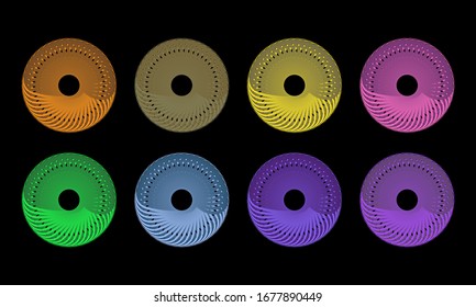 This abstract line art design is made from a simple form that is transformed into a more complex, colorful and unique form. It is suitable for icons, symbols, logos, backgrounds or templates.