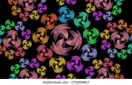 This abstract line art design is made from a simple form that is transformed into a more complex, colorful and unique form. It is suitable for icons, symbols, logos, backgrounds or templates.