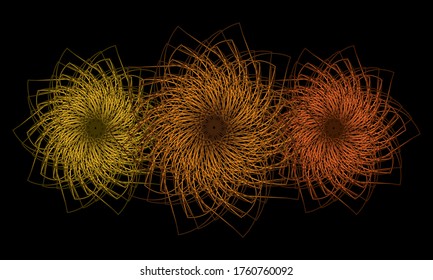 This abstract line art design is made from a simple form that is transformed into a more complex, colorful and unique form. It is suitable for icons, symbols, logos, backgrounds or templates.
