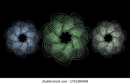 This abstract line art design is made from a simple form that is transformed into a more complex, colorful and unique form. It is suitable for icons, symbols, logos, backgrounds or templates.
