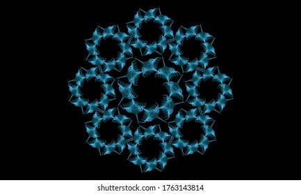 Este diseño de líneas abstractas está hecho de una forma sencilla que se transforma en una forma más compleja, colorida y única. Es adecuado para iconos, símbolos, logotipos, fondos o plantillas.

