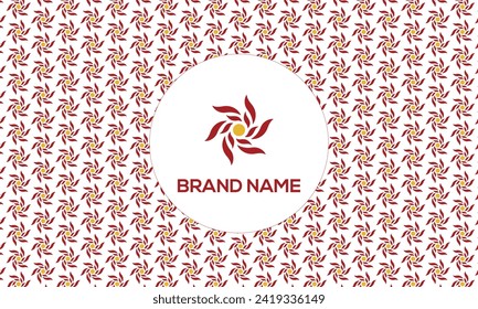 This abstract logo is formed from circular pieces of leaves with a circle in the middle.