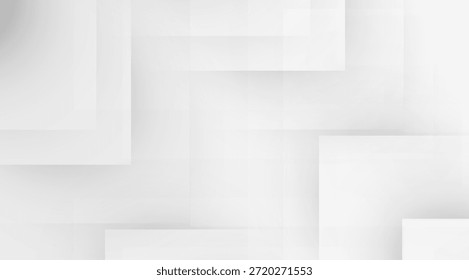 Este diseño minimalista abstracto presenta Formas geométricas blancas limpias con planos sutiles superpuestos y sombras delicadas, creando un fondo sofisticado y moderno perfecto para gráficos