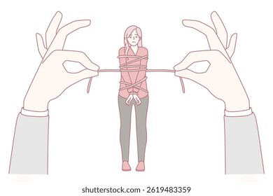 This is an abstract representation that captures the intricate tension and deep connection present between individuals