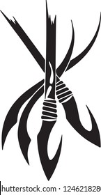This is an abstract tattoo of arrows