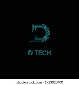 This is an abstract vector D letter technology logo design, an easily editable logo element. this design represents the elegant technology or corporate brand